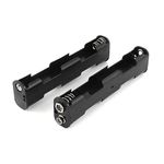 uxcell Plastic Double Side 4 x 1.5V AA Battery Holder Storage Box 2 Pcs Black