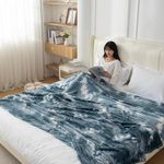 HOKIPO Gradient AC Blanket Double Bed Queen, 200x230 cm / 6.5x7.5 feet, Teal (AR-5260-TEAL)