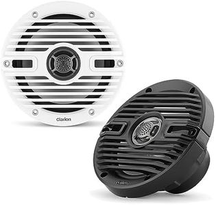 Clarion CMS-651-CWB 6.5-inch Coaxial Marine Speakers 30W RMS Power handling 1/2-inch (13 mm) Polymer Dome Tweeter Includes White & Black Classic Grilles