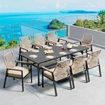 9 Pieces Patio Dining Set, 8 x Wove