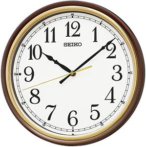 Seiko Clock Radio Brown Metallic Wall Clock Diameter 10.8 x 1.9 inches (275 x 47 mm) KX271B