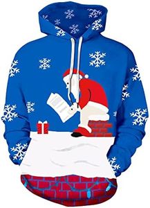 Ugly Christmas Sweater Men Women Sweatshirt Hoodie Funny Cute Xmas Santa Graphic Tees Christmas Sweaters New Years Eve Holiday Party Vacation Outfits Fall Fashion Must Haves Clothes Clothing Tops