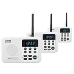 Wuloo Intercoms Wireless for Home 1 Mile Range 22 Channel 100 Digital Code Display Screen, Wireless Intercom System for Home House Business Office, Room to Room Intercom Communication(3Stations White)