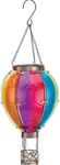 SAGEFINDS Solar Hot Air Balloon | Outdoor LED Hanging Lantern | Decorative Glass Light for Patio, Garden, Porch, Yard | Flickering Flame Appearance | 15” Long