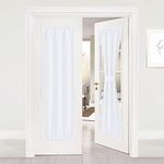 NICETOWN Room Darkening Curtain for Door Window - Solid Rod Pocket French Patio Door Panel with Tiebacks (25W x 72L, Pure White, 1 Pc)