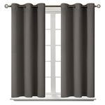 BGment Blackout Curtains for Bedroom - Grommet Thermal Insulated Room Darkening Curtains for Living Room, Set of 2 Panels (38 x 45 Inch, Grey)