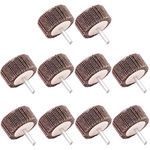 Koopi 10 Pack 2" x 1" x 1/4" Flap Wheels, 80 Grit Aluminum Oxide Sanding Shank Mounted Flap Wheels for Drill - Abrasive Grinding Tool