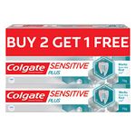 Colgate Sensitive Plus Sensitivity Relief Toothpaste for sensitive teeth, 210g (Buy 2, Get 1 Free) , with Pro Argin formula for Instant Relief from tooth sensitivity