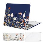 MOSISO Compatible with MacBook Air 13 inch Case 2022 2021 2020 2019 2018 A2337 M1 A2179 A1932 Retina Display Touch ID,Plastic Garden Flowers Hard Shell Case&Keyboard Cover&Screen Protector,Blue