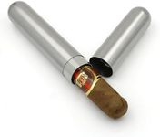 CNFLASK Stainless Steel Cigar Case Cigar Tube Pocket Cigar Holder (Single cigar tube, Brush finsh)