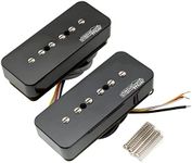 Wilkinson M Series Stacked P90 Soapbar Ceramic Magnet Humbucker Sized Single Coil Pickup Neck Bridge Pickups Set 10K/16K for SG LP Style Electric Guitar, Black