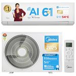 Midea 1.5 Ton 5 Star AC, 6-in-1 Convertible AI Wi-Fi Smart Inverter Split AC (100% Copper, Cooling at 54℃, KW Display, Top PM 2.5 Filter,4 Way Swing, Santis Pro-X RYL(Wi-Fi), MAI20SP5R35W0,White)