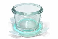 Signoraware Lock 'N' Store Round High Microwave Oven Borosilicate Safe Glass Container with Air Tight Lid | Multipurpose Jar Box (125ml, Transparent, Food Grade)