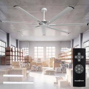 Parrot Uncle Ceiling Fan No Lights, 100 Inch ETL Listed Large Ceiling Fan, 7 Metal Blades, 6 Speed Reversible DC Motor, Industrial Commercial Indoor for Garage,Shop,Warehouse (Silver)