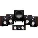 Fluance Reference Compact Surround Sound Home Theater 5.1 Channel Speaker System including 2-Way Bookshelf, Center Channel, Rear Surround Speakers and DB10 Subwoofer - Natural Walnut (X851WC)