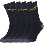 Goodyear Workwear GYSCK004 Heavy Duty Padded Heel Toe Contrast Work Socks Black, One Size (UK 6-11) (EU 39-46), Pack of 5