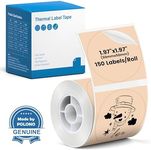 POLONO Thermal Labels for PM220S Label Maker, 1.97"x1.97" (50x50mm), Multi-Purpose Thermal Sticker Label Tape, Self-Adhesive Thermal Paper for Home, Office, 150 Labels/1Roll, Khaki