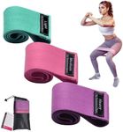 Tesistance Exercise Bands, Fabric Resistance Bands for Working Out Women and Men, 3 Levels Workout Bands, Non-Slip Booty Bands Set for Legs Butt Glute Squat