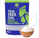 Tea Tree Oil Foot Soak with Epsom Salt & Mint, Feet Soak Helps Toenail System, Athletes Foot & Stubborn Foot Odor - Foot Bath Salt Softens Calluses & Soothes Sore Tired Feet, 14 Ounce