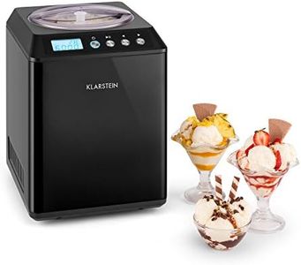 Klarstein Vanilla Sky - Heladera, Modo refrigerador, Display LED, Conservación del frío 1 hora, Acero inoxidable cepillado, Pies antideslizantes, Compresor 250 W, Recipiente de 2,5 Litros, Negro