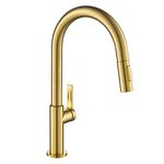 Kraus KPF-2820BB Oletto Single Handle Pull-Down Kitchen Faucet, 17 Inch, Brushed Brass