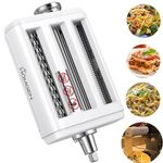 HOMGEN Pasta Maker Attachment for Kitchenaid,Professional Stainless Steel 3 in 1 Pasta Roller & Cutter Attachment for KitchenAid Includes Roller,Spaghetti & Fettuccine Cutters Accessories etc.