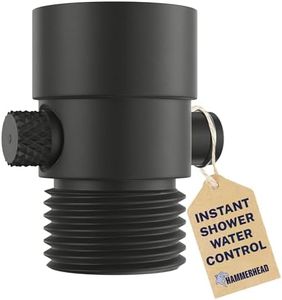 HammerHead Showers® ALL METAL Shower Head Shut Off Valve - Matte Black - Brass Shower Head Valve Reduces Flow To A Trickle - Universal Shower Shut Off Valve - Plumbing Code Compliant