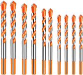 KAHEIGN 10Pcs Tungsten Carbide Masonry Drill Bit Set for Metal Steel Porcelain Ceramic Tile Concrete Brick Plastic Wood (6/8 /10 /12mm)