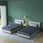 BedStory Mattress, Single Mattress High-density Foam Bonnell Spring Hybrid Mattress Breathable Mattress with Fire Resistant Medium Firm Mattress in a Box, Gray 90x190x14cm