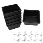 NUZAMAS Pack of 10 Fits Peg-Board Bins 3.2 x 3.5 inch Kit for Parts Storage Accessories Organizing Hardware Small Parts Hobby Supplies (Black), Small Business Grocery Store Display