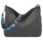 Chase Chic Corduroy Tote Bag for Women, Large Crossbody Hobo Bag Casual Convertible Shoulder Bag Multi-pocket Handbag Purse with Zipper for Work,Travel Gray