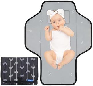 Baby Portable Changing Pad Travel - Waterproof Compact Diaper Changing Mat with Built-in Pillow - Lightweight & Foldable Changing Station, Newborn Shower Gifts