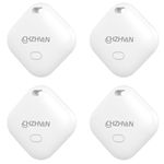 CHZHVAN Key Finder, Bluetooth Tracker Works with Apple Find My (iOS only), IP67 Waterproof, Replaceable Battery, Privacy Protection, Lost Mode, Item Locator for Bags, 4 Pack White