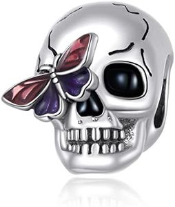 Skull Charms for for Pandora Bracelets- 925 Sterling Silver Butterfly Jewelry Beads Charm- Halloween Day for Women Girls Mom Daughter