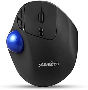 Perixx PERIPRO-801 Bluetooth 5.1 Trackball Mouse, Build-in 1.34 Inch Trackball with Pointing Feature, Black