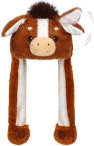 Deletoys Animal Hat, Ears Moving Jumping Pop Up Beating Funny Hat Plush Cap Crazy Hats Cosplay Party Dress Up Gift for Kids & Adults (Horse)