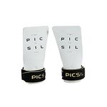 PICSIL Condor Grips for Cross Training, Grips without Holes with Technical Fabric, Greater Protection and Comfort, for Gym, Box, Weightlifting, Prevent Blisters and Tears, Unisex (G, White)