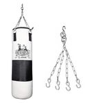 USI UNIVERSAL THE UNBEATABLE Boxing Punching Bag, 626C Classic Tough Canvas 3 Feet Un-Filled Boxing Bag, Kickboxing Punching Bag With Hanging Chain Combo, Heavy 20oz Canvas Material For Men & Women