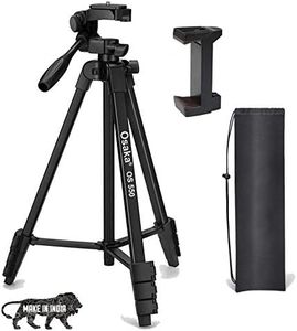 Osaka OS 550 Tripod 55 Inches (140 cm) with Mobile Holder and Carry Case for Smartphone & DSLR Camera Portable Lightweight Aluminium Tripod