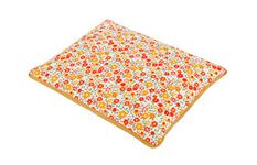 KANYOGA Mustard Seeds Pillow for New Born Baby Round Pillow with Outer Cotton Cover 0 to 6 Months (Red & Orange, L 26 X W 21 Cm)