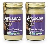 Artisana Organics Raw Tahini Sesame Seed Butter (2 Pack) - Just One Ingredient, Unroasted, Non-GMO, Vegan, Paleo and Keto Friendly, 14oz Jars (2 Pack)