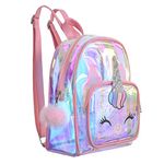 SOIMISS Unicorn Clear Backpack Heavy Duty Transparent Bookbag See Through School Bag Casual Daypack for Girls Boys Preschool School Students Pink