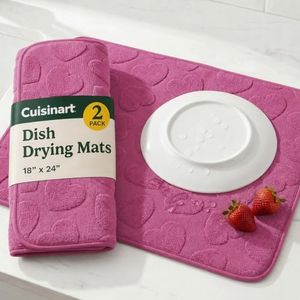 Cuisinart Dish Drying Mat for Kitchen Counter, 2Pack XL 18x24in, Microfiber