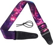 Bestgle Guitar Strap Purple Cloud Starry Sky Pattern Strap Adjustable Soft Shoulder Strap for Acoustic Classical and Electric Guitar Bass