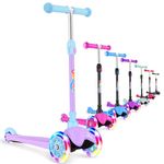 BELEEV A1 Scooter for Kids Ages 2-6, 3 Wheel Kick Scooter for Toddlers Girls Boys, 4 Adjustable Height, Lean to Steer, Light up Wheels, Lightweight Scooter for Children