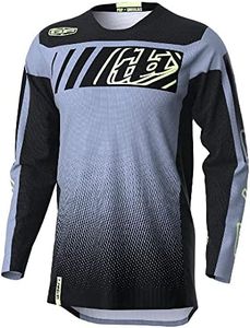 Troy Lee Designs Offroad Motocross Dirt Bike ATV Motorcycle Powersports Racing Jersey Shirt for Men, GP (Solid Black/Gray, L)