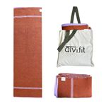 Atvi.fit Pure cotton anti-skid, machine wash Foldable Travel Friendly extra Cushioning yoga mat with cotton Carry bag 73inches x 24inches, 8mm thickness 8mm Unisex (Brown)