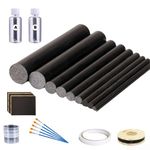 DAZZLEEX Fishing Rod Repair Kit With 32PCS Ceramic Ring Rod Eyelet Replacement Kit Carbon Fiber For Various Fishing Rods