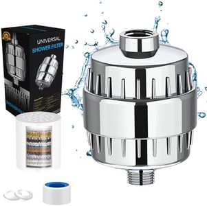 30 Stage Shower Filter for Hard Water, with 2 Replaceable Filter Cartridges, Removes Chlorine, Fluoride, Improves Skin Condition, Protects Hair, No-Tool Installation for Bathroom, RV, Apartment