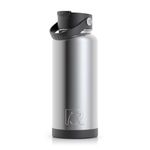 RTIC 32oz Vacuum Insulated Water Bottle, Metal, Stainless Steel, BPA Free, Reusable, Sweat-Proof Flask for Hot and Cold Drinks, Travel, Sports, Camping, Stainless Steel